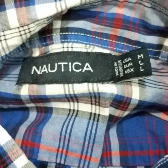 Nautica plaid long sleeve button down M - Picture 4 of 5